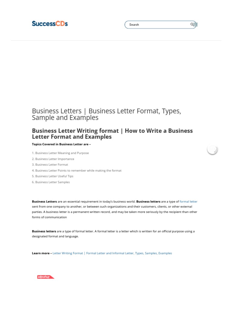 Business Letters - Business Let Format, Types, Examples | PDF | English ...