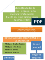 Dificultades de Aprendizaje de La Escritura