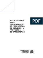 Instrucciones para Presentacion de Propuestas de Estudios Y Proyectos de Carreteras