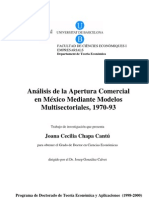 Análisis de La Apertura Comercial en México Mediante Modelos Multisectoriales