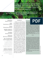 Efecto de Plantas Comestibles Mexicanas Sobre El Desarrollo de Cáncer de Colon Inducido Con 1,2-Dimetilhidrazina en Ratas Sprague-Dawley