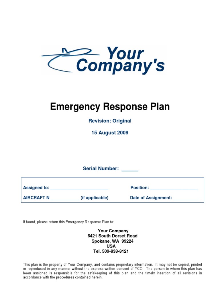 Emergency Response Plan Sample PDF Emergency Aviation Accidents