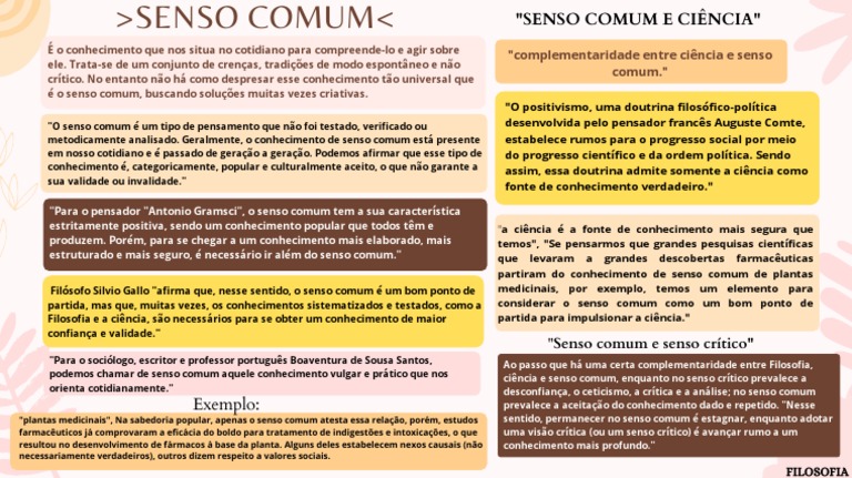 Filosofia - Senso Comum | Download grátis PDF | Science | Conhecimento