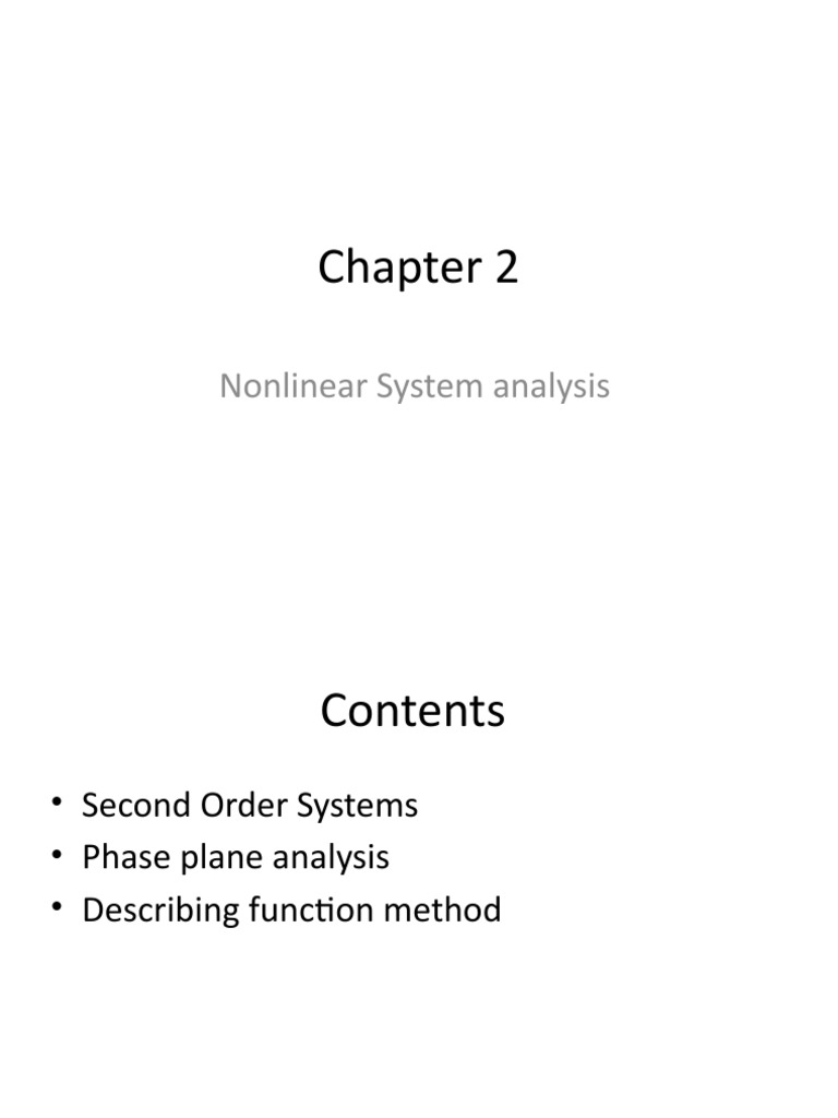 Nonlinear Systems Analysis Guide Pdf Nonlinear System Equations
