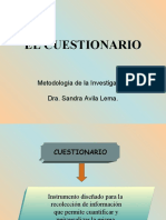 EL CUESTIONARIO Diapositivas Metodología de La Investigación