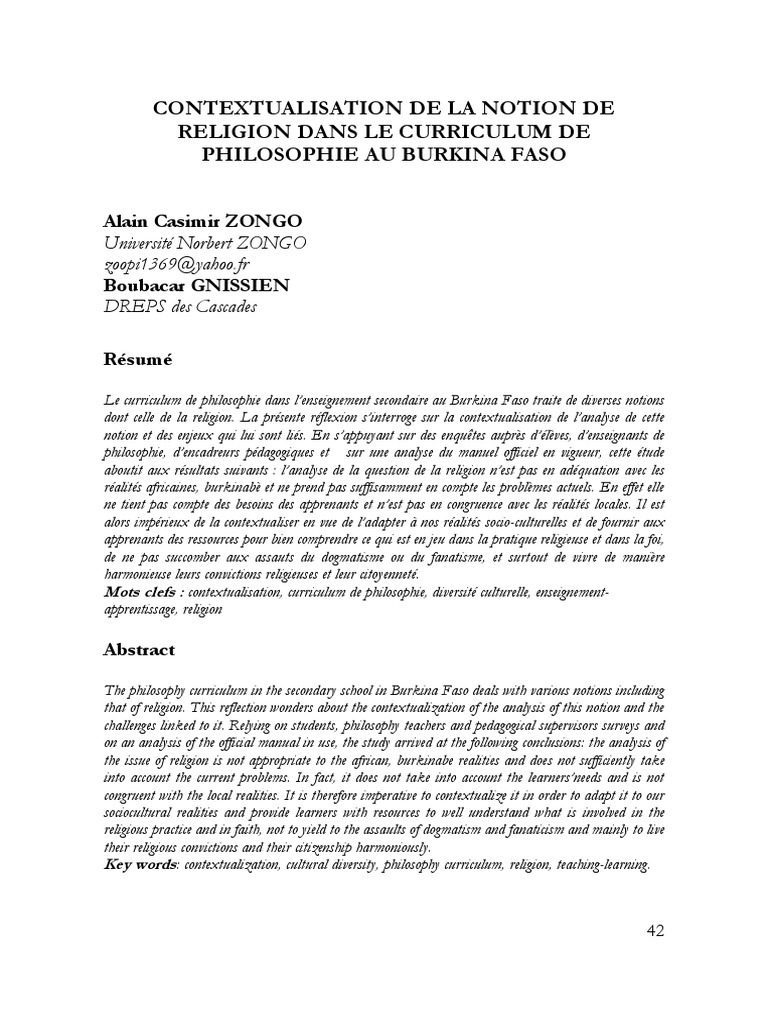 Contextualisation de la religion en philosophie | PDF | Dieu | Athéisme