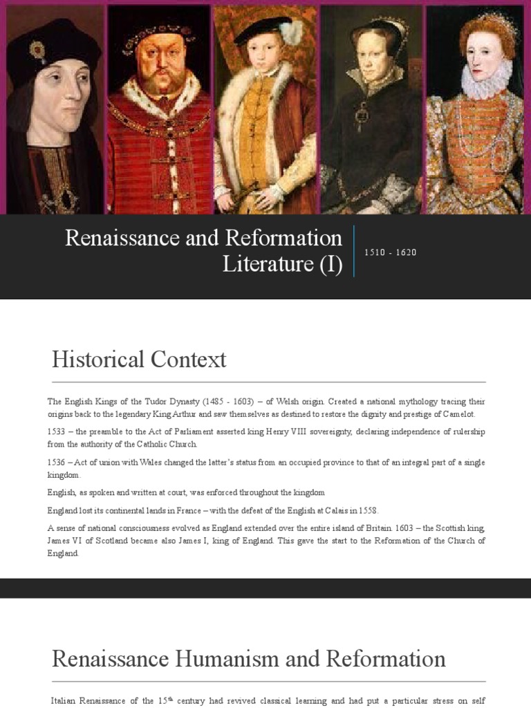 Renaissance and Reformation in English Literature | PDF | Shakespeare's ...