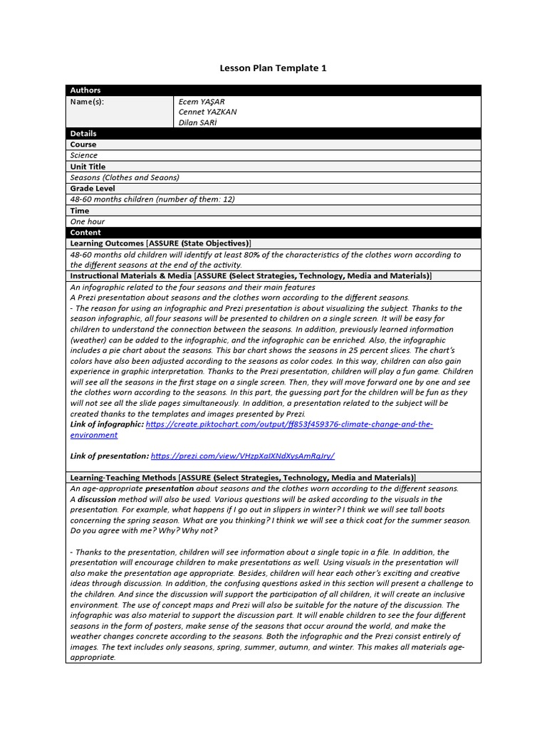 Ceit319 Lesson Plan Template 1 | PDF | Infographics | Teachers