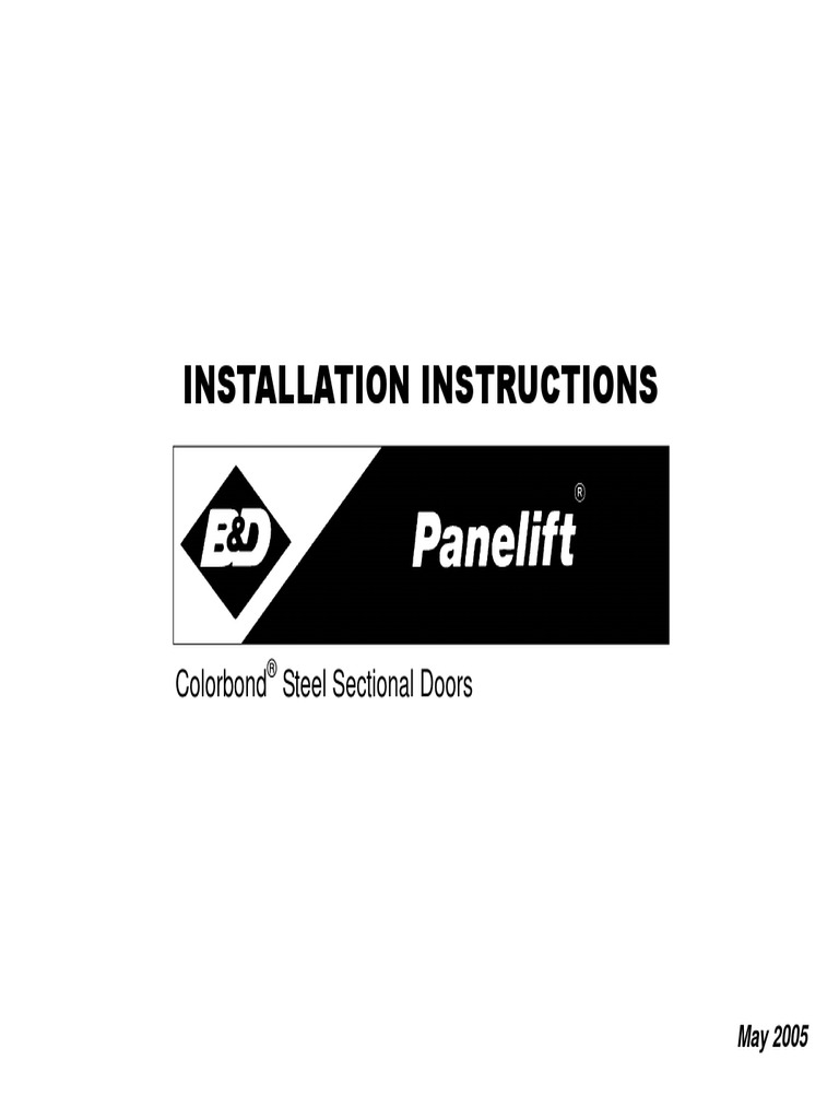 Panel Lift Installation Guide PDF Door Drill