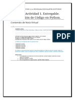 Unidad 5. Actividad 1. Entregable. Construcción de Código en Python