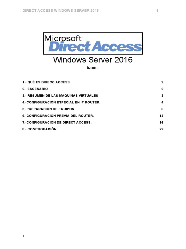 Guia-Direct Access Windows Server 2016 | PDF | Dirección IP | Enrutador ...