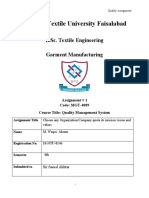 National Textile University Faisalabad: B.Sc. Textile Engineering Garment Manufacturing