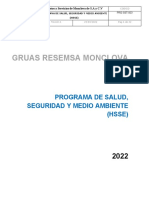 Programa de Salud Seguridad y Medio Ambiente (Hsse) Resemsa2022