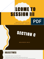 Welcome To Session Iii: Physics Class Online Facilitated By: J Douglas