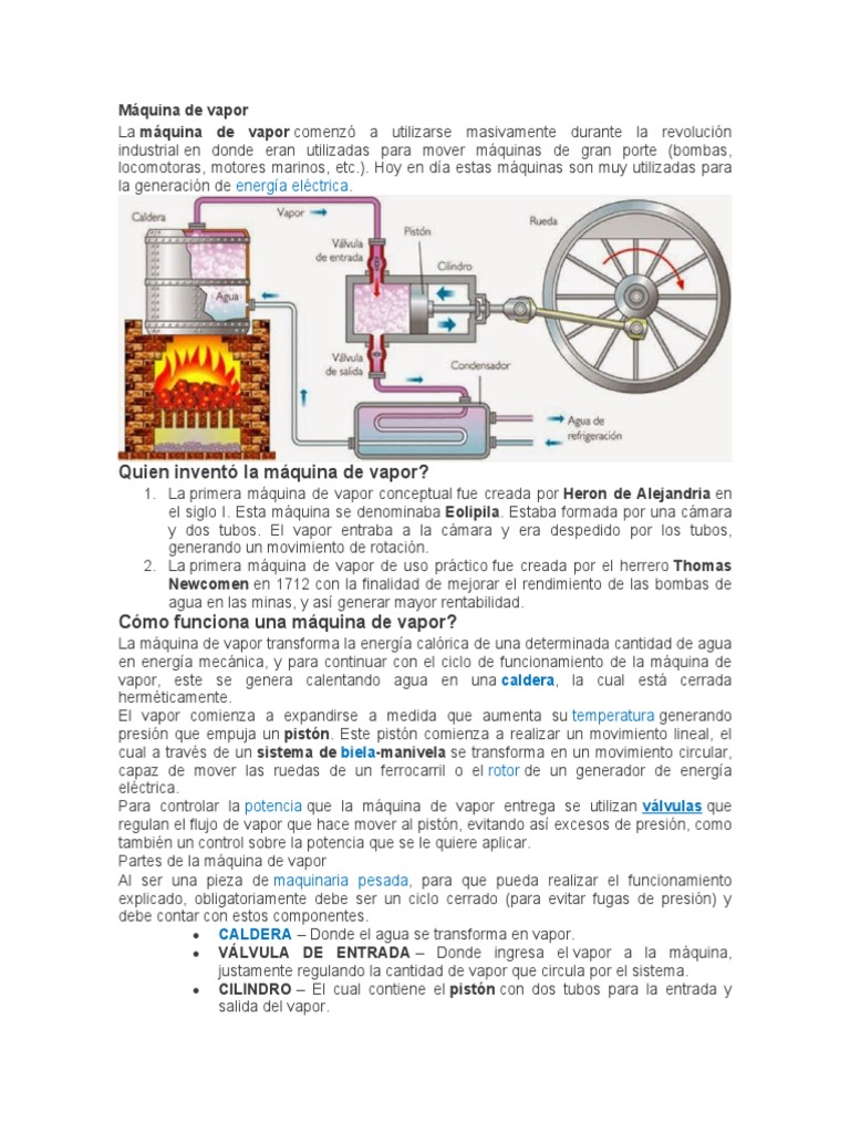 Máquina de Vapor | PDF | Máquina de vapor | Cantidades fisicas