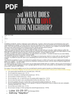 So What Does It Mean To Love Your Neighbor