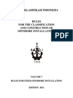 (Vol VII), 2011 Rules For Fixed Offshore Installation, 2011