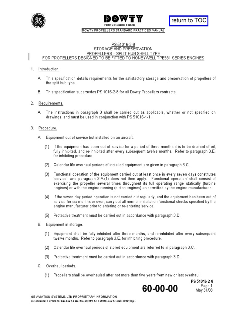 Return To TOC Dowty Propellers Standard Practices Manual PDF