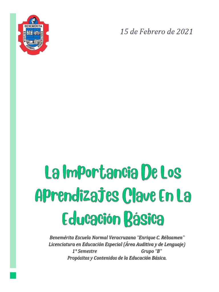 Educación Básica y Aprendizajes Clave | PDF | Educación de la primera ...