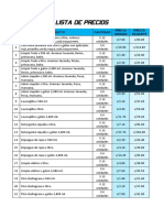 Lista de precios de 44 productos de limpieza y mantenimiento