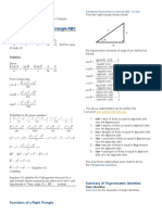 Plane Trigonometry Formulas
