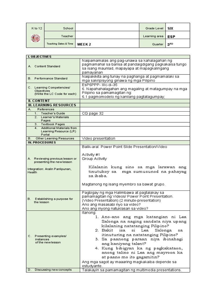 Lesson Plan Cot | PDF