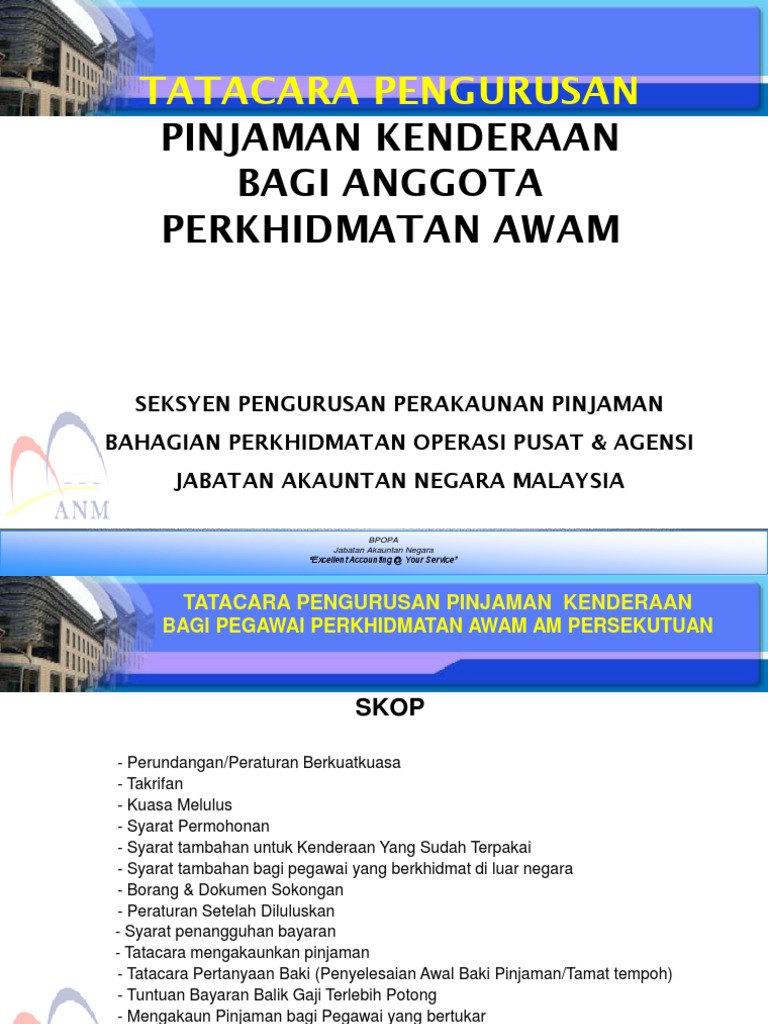 7.2 - Tatacara Dan Perakaunan Pinjaman Kenderaan | PDF