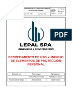 003 PTS de Uso y Manejo de EPP LEPAL SpA