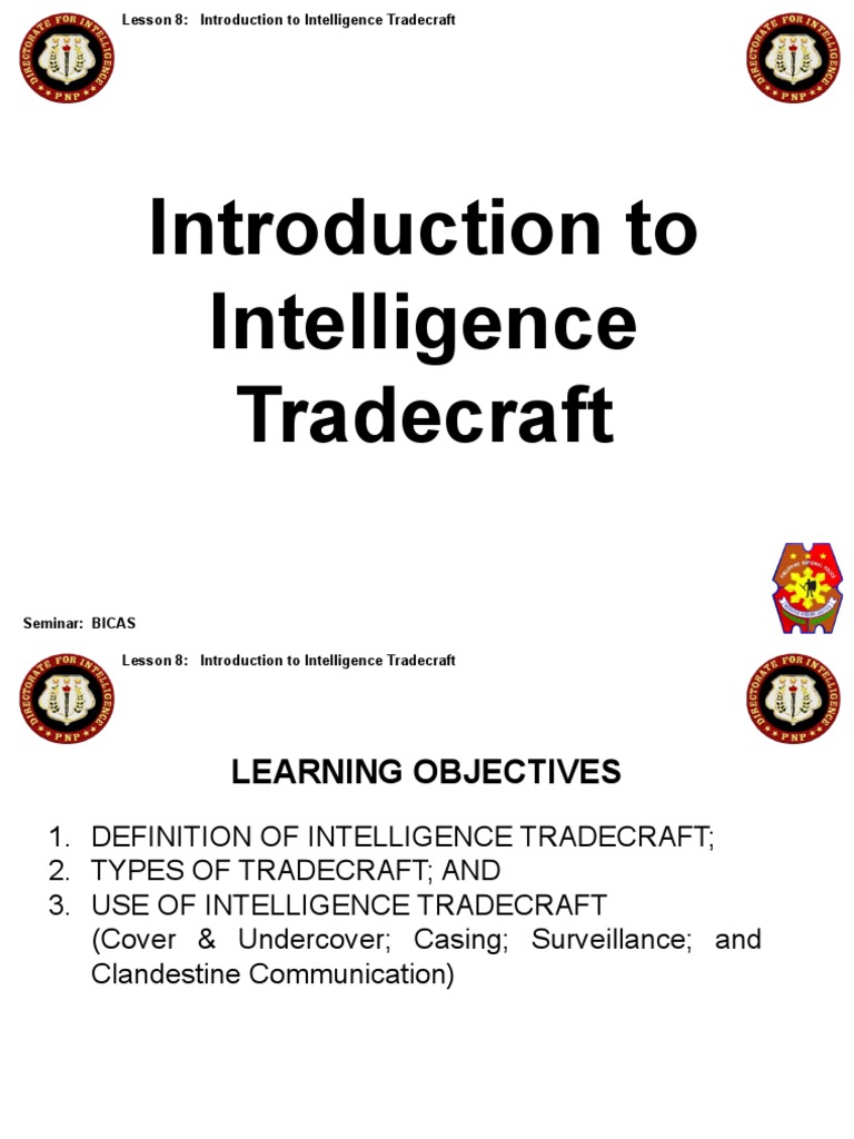Lesson 8 - Introduction To Intelligence Tradecraft | PDF | Surveillance ...