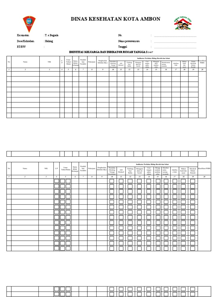 Formulir Pendataan PHBS Darbin PDF