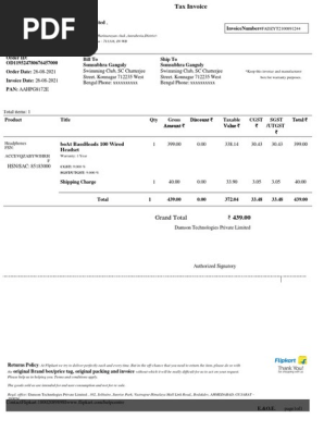 Boat Invoice