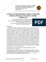 A Study On Sharpening Skills For The Work Life Balance For Career Aspirants