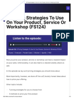 8 Pricing Strategies To Use On Your Product, Service or Workshop (FS124)