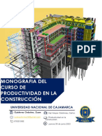Monografia Del Curso de Productividad en La Construcción: Universidad Nacional de Cajamarca
