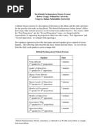Chapter British Parliamentary Debate Format
