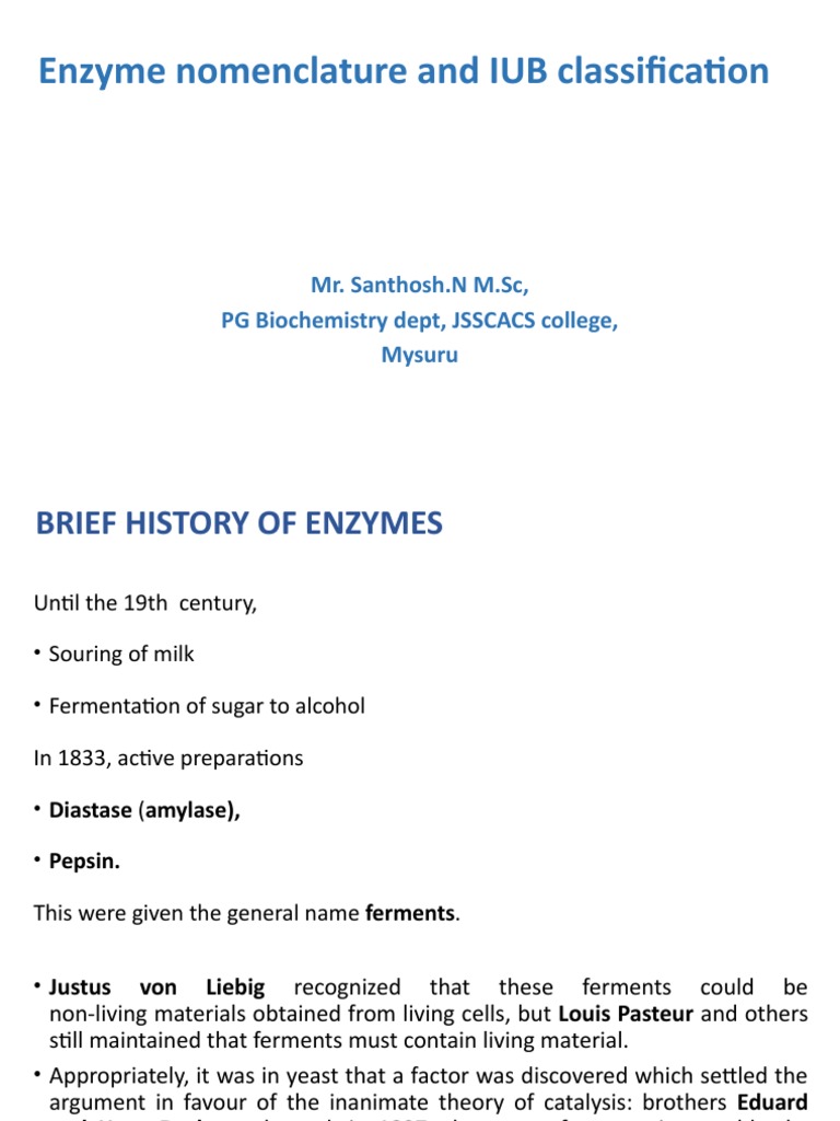 IUB Enzyme Classification Overview | PDF | Enzyme | Proteins