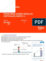 TEMA N°  1 - PROBLEMAS SOBRE ÁNGULOS VERTICALES (PARTE 1) - 4TO AÑO TRIGONOMETRÍA