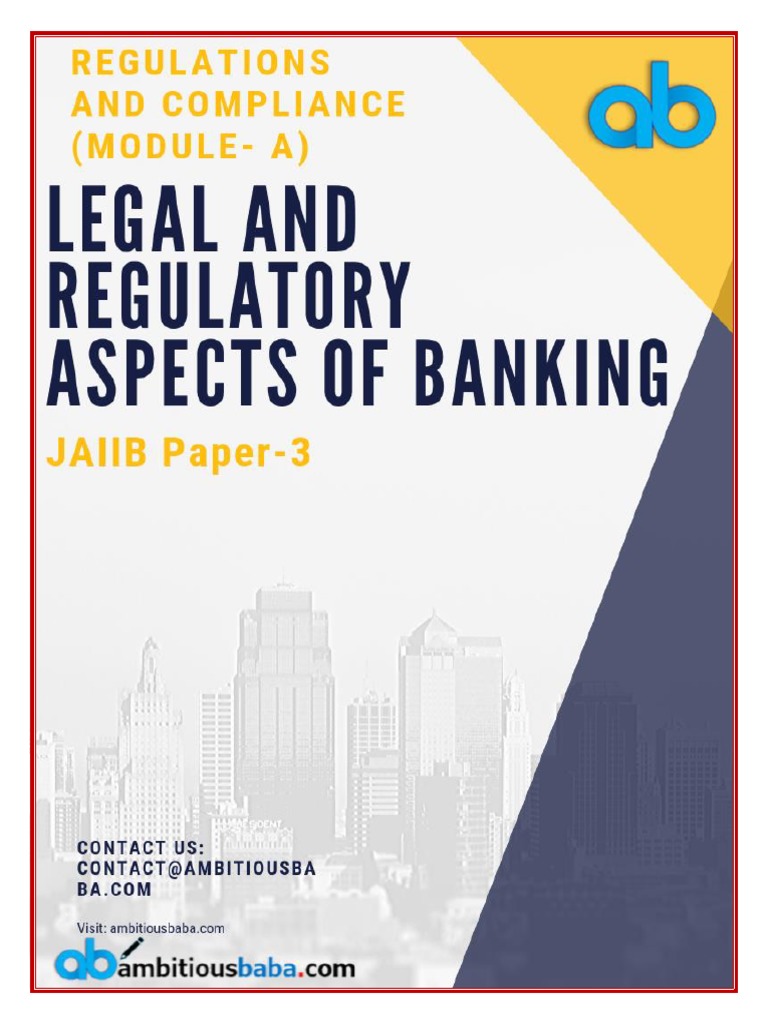 JAIIB Paper 3 Module A Regulations and Compliance PDF PDF Reserve