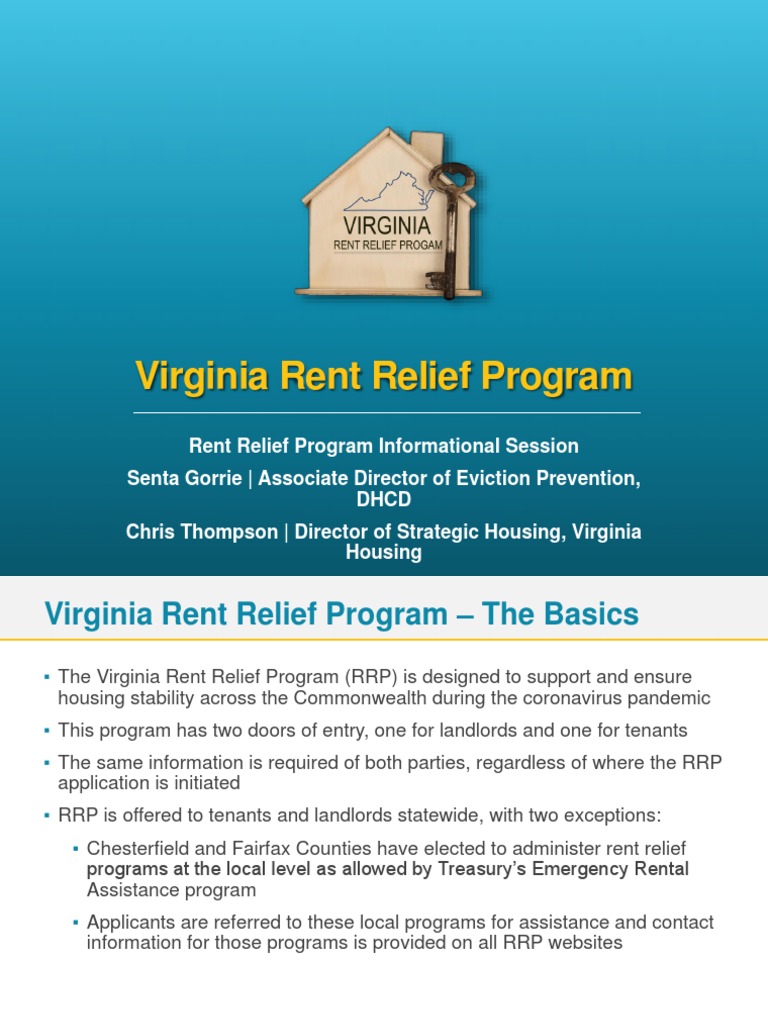 Virginia Rent Relief Program PDF Landlord Renting