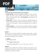 Função oferta demanda e ponto de equilibrio