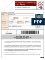 NPTEL Hall Ticket for Inspection and Quality Control Exam