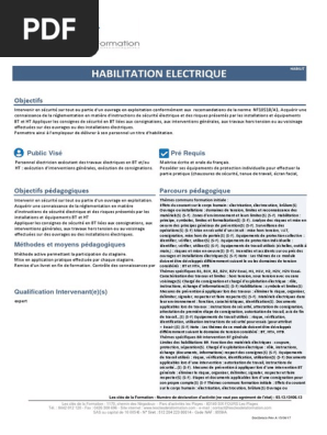 Habilitation lectrique : Scurit et Normes | PDF | Scurit | Tension  lectrique