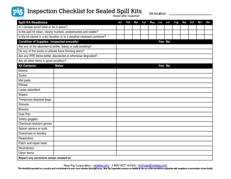 PL Checklist For Spill Kits Sealed PDF