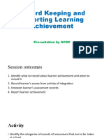 Record Keeping and Reporting Learning Achievement: Presentation by NCDC