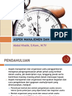 Aspek Manajemen Dan Organisasi