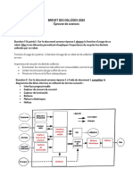 Correction Brevet 2022 Sciences Technologie