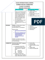 Asian International School Summer Holiday Homework CLASS XII Science SESSION: 2022-2023