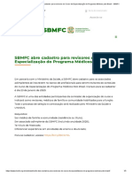 SBMFC Abre Cadastro para Revisores Do Curso de Especialização Do Programa Médicos Pelo Brasil - SBMFC