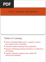 Unit 4: Learning and Memory