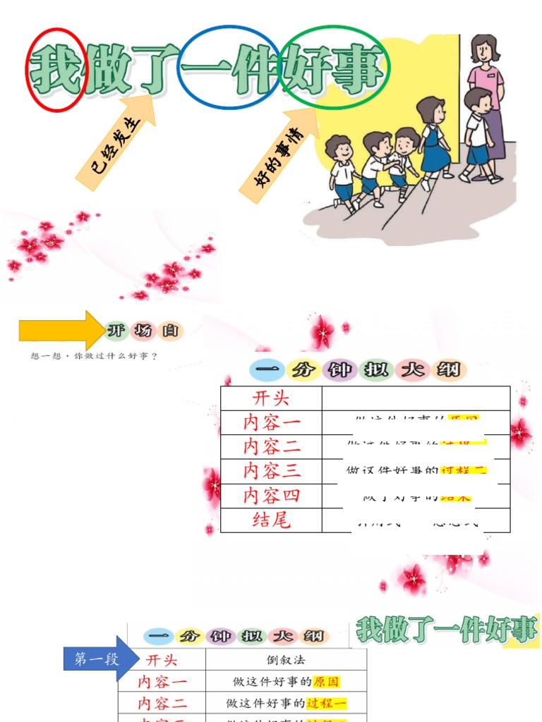 四年级华文丙组作文《我做了一件好事》 | PDF